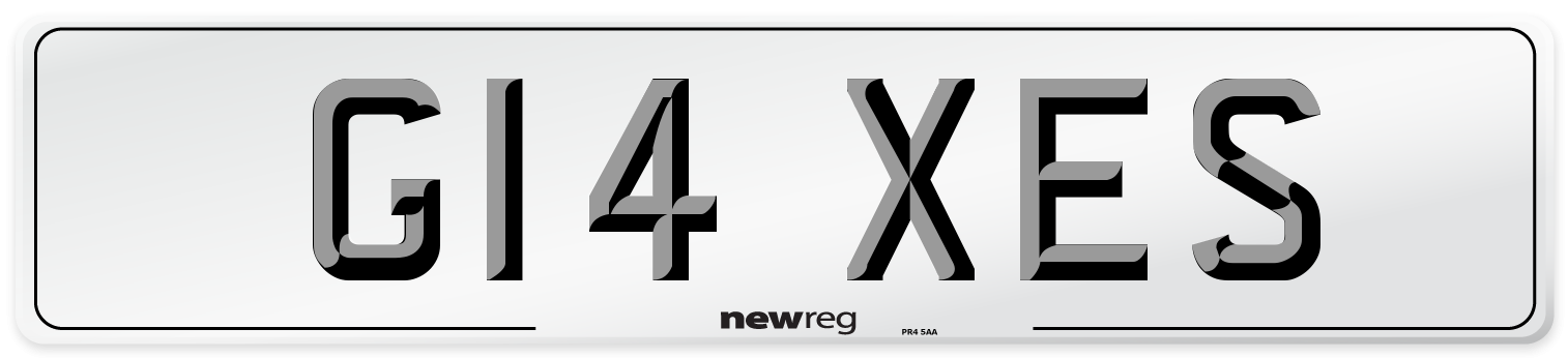 G14 XES Number Plate from New Reg